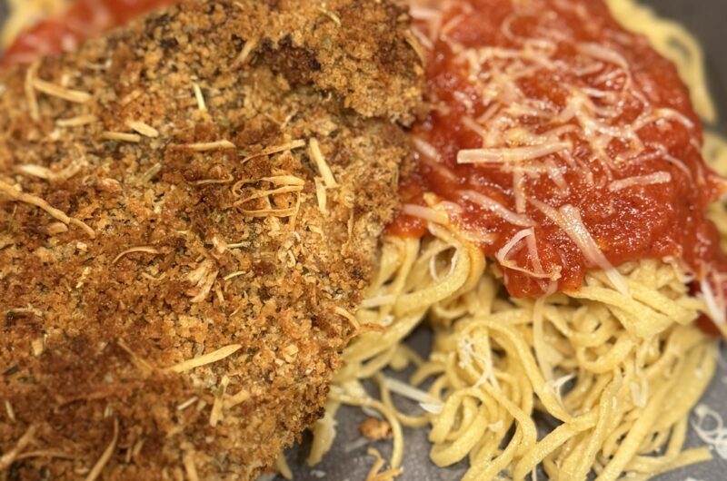 Chicken Parmesan made with Fresh Milled Flour Breadcrumbs